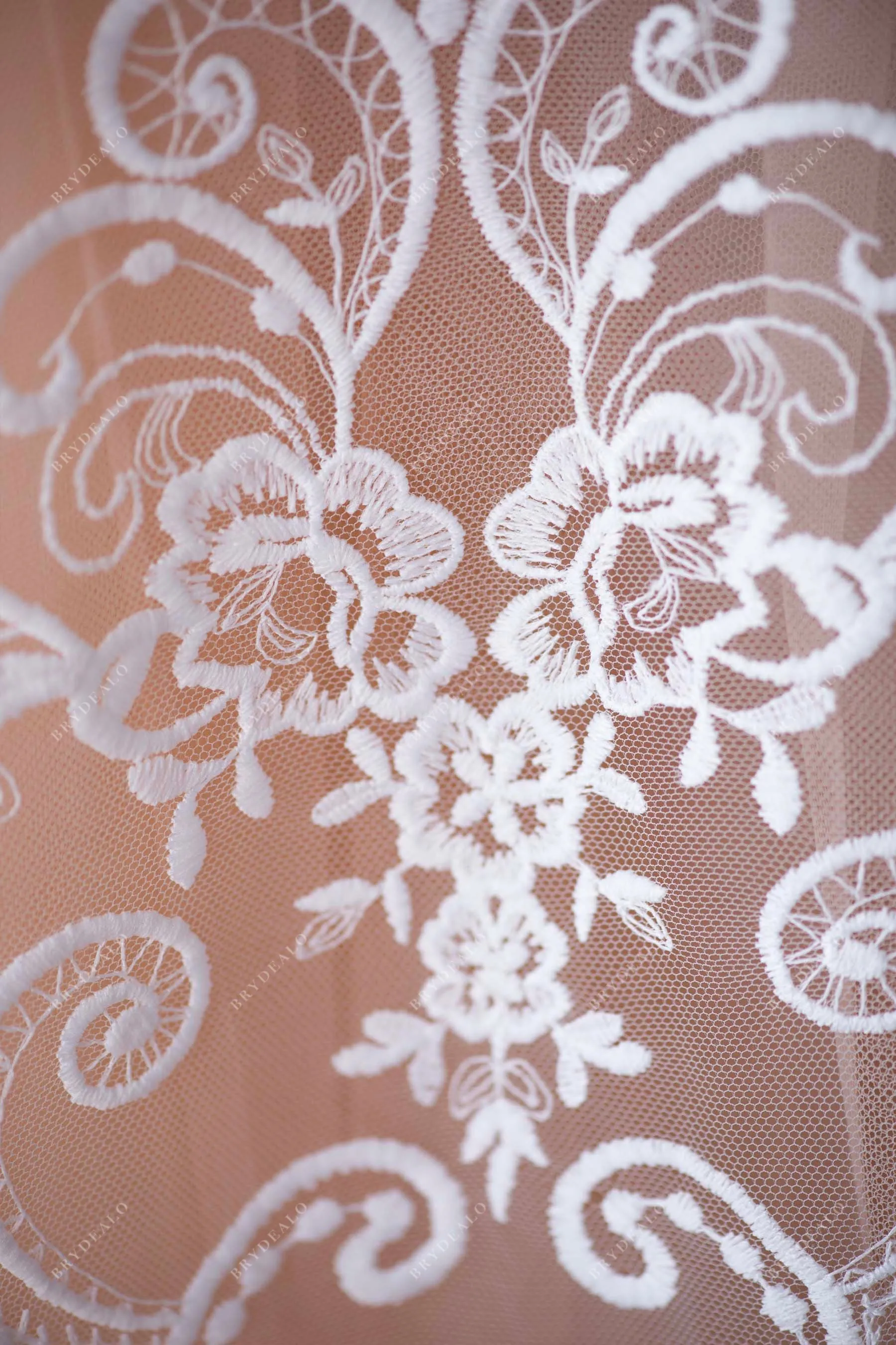 Beautiful Abstract Patterned Bridal Lace Fabric By the Yard