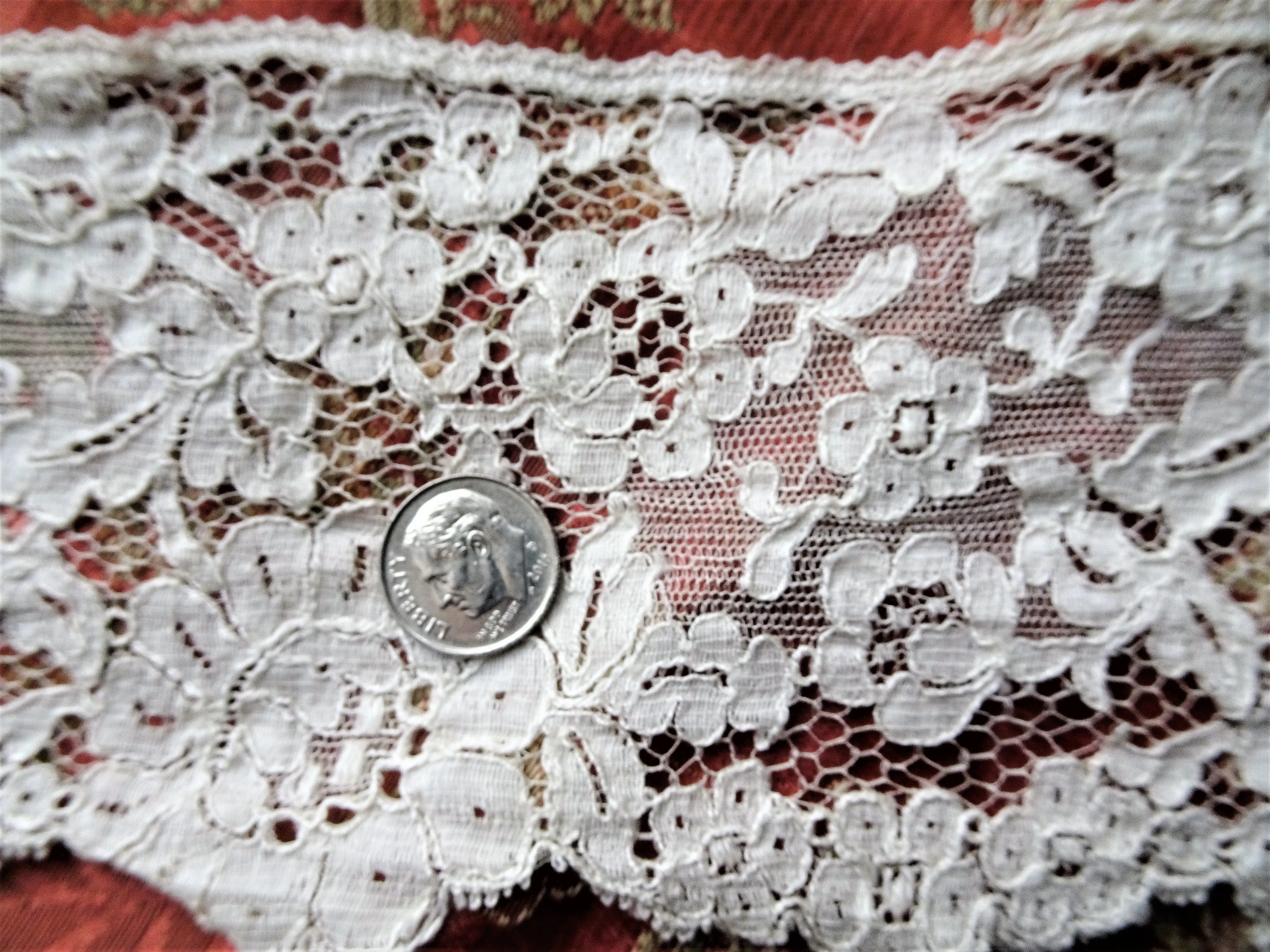 BEAUTIFUL Vintage FRENCH Fine Lace Trim Flounce,Intricate Pattern For Bridal Dress,Dolls,Flapper Dress,Heirloom Sewing Antique Textiles