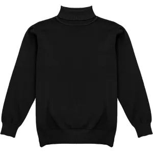 Black Mens Long Sleeve Knit Turtleneck Sweater