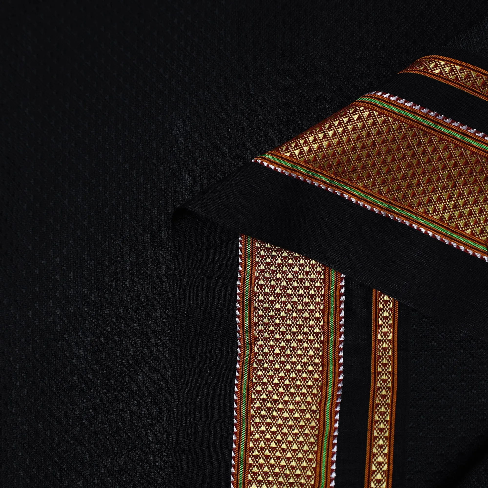 Black - Traditional Khun Weave Cotton Fabric 57