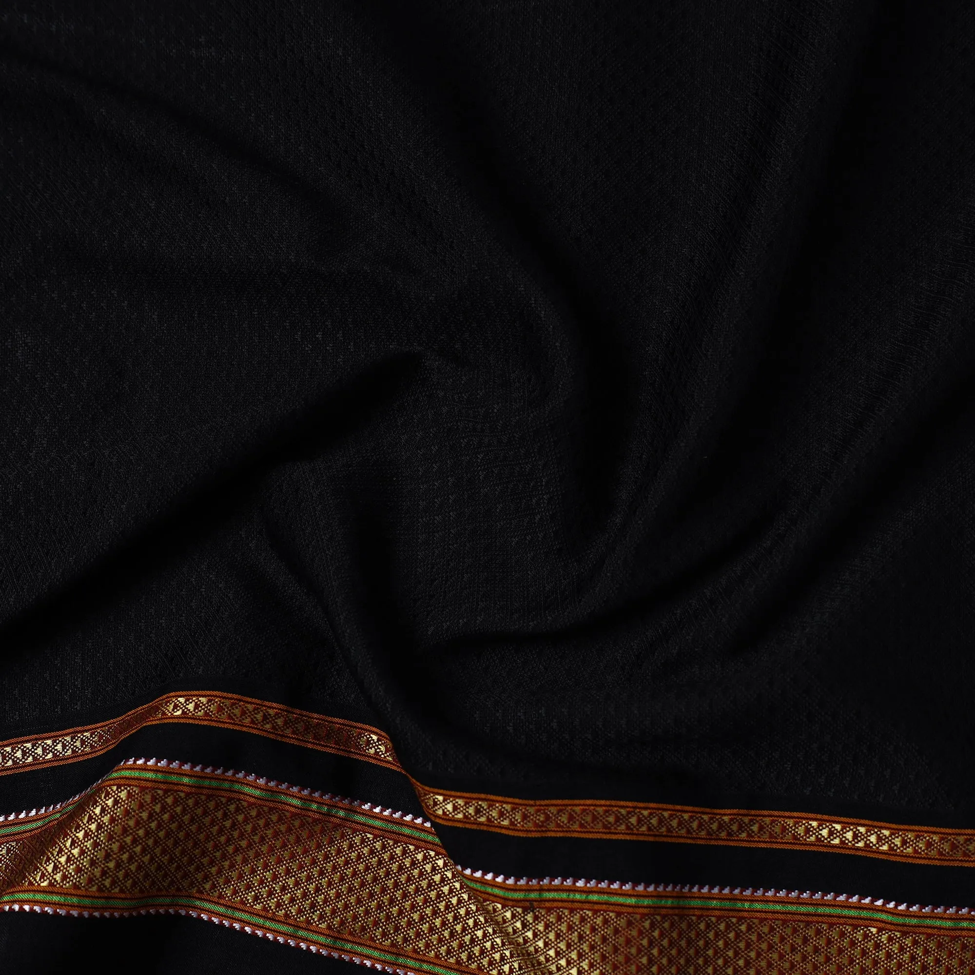 Black - Traditional Khun Weave Cotton Fabric 57