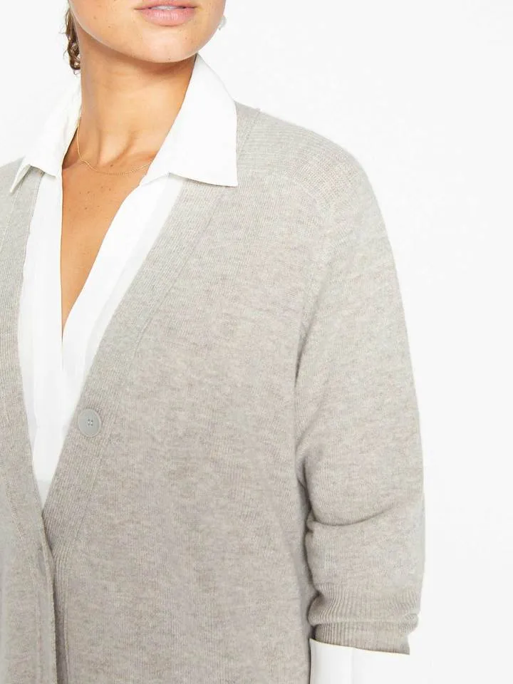 Brochu Walker - Callie Layered Looker Cardigan in Light Chia Melange w/ White Underlayer