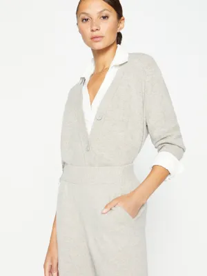 Brochu Walker - Callie Layered Looker Cardigan in Light Chia Melange w/ White Underlayer