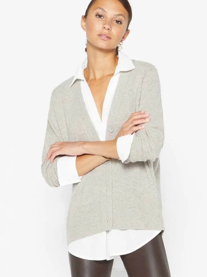 Brochu Walker - Callie Layered Looker Cardigan in Light Chia Melange w/ White Underlayer