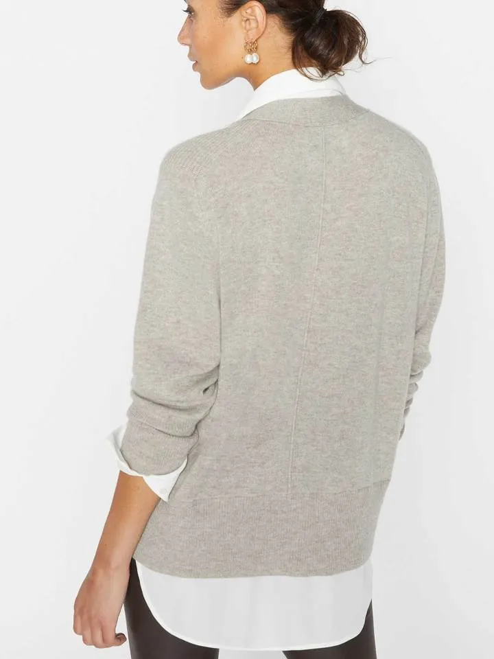 Brochu Walker - Callie Layered Looker Cardigan in Light Chia Melange w/ White Underlayer