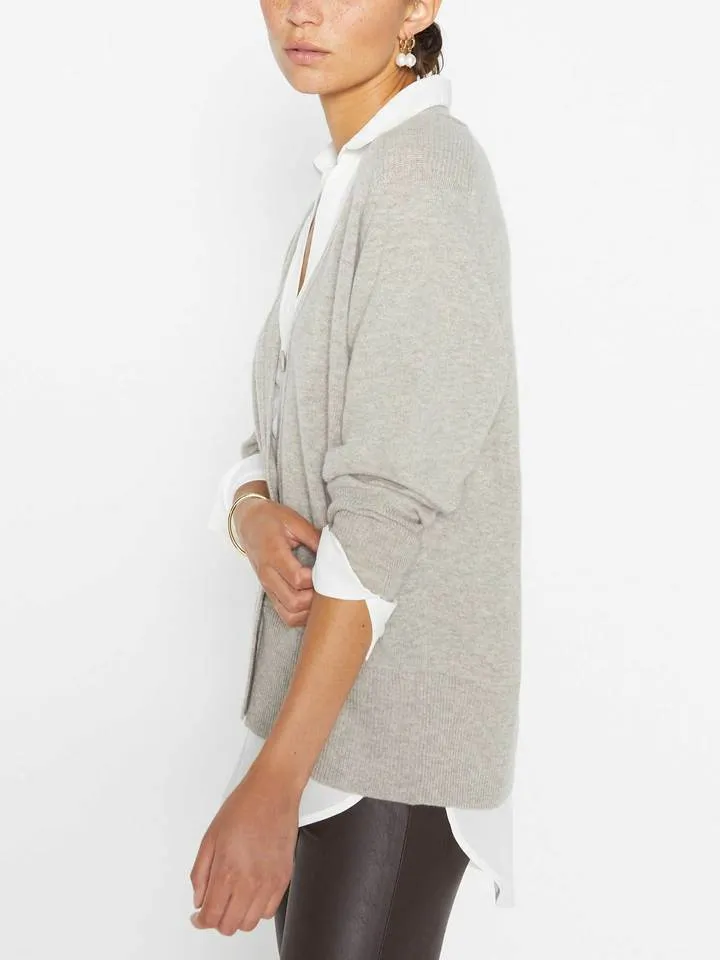 Brochu Walker - Callie Layered Looker Cardigan in Light Chia Melange w/ White Underlayer