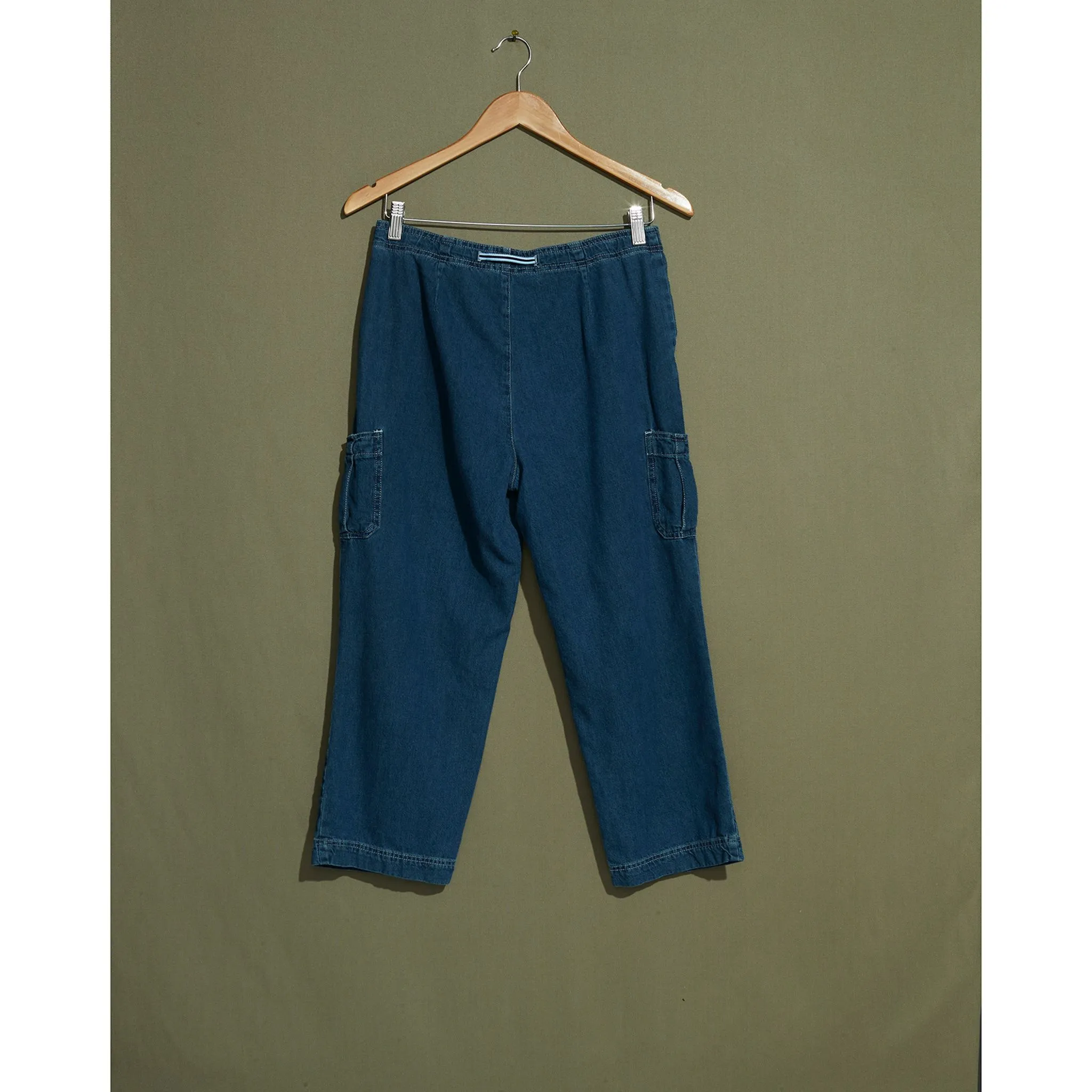 Denim Cargo Pants with Draw String Waist - 28 x 22