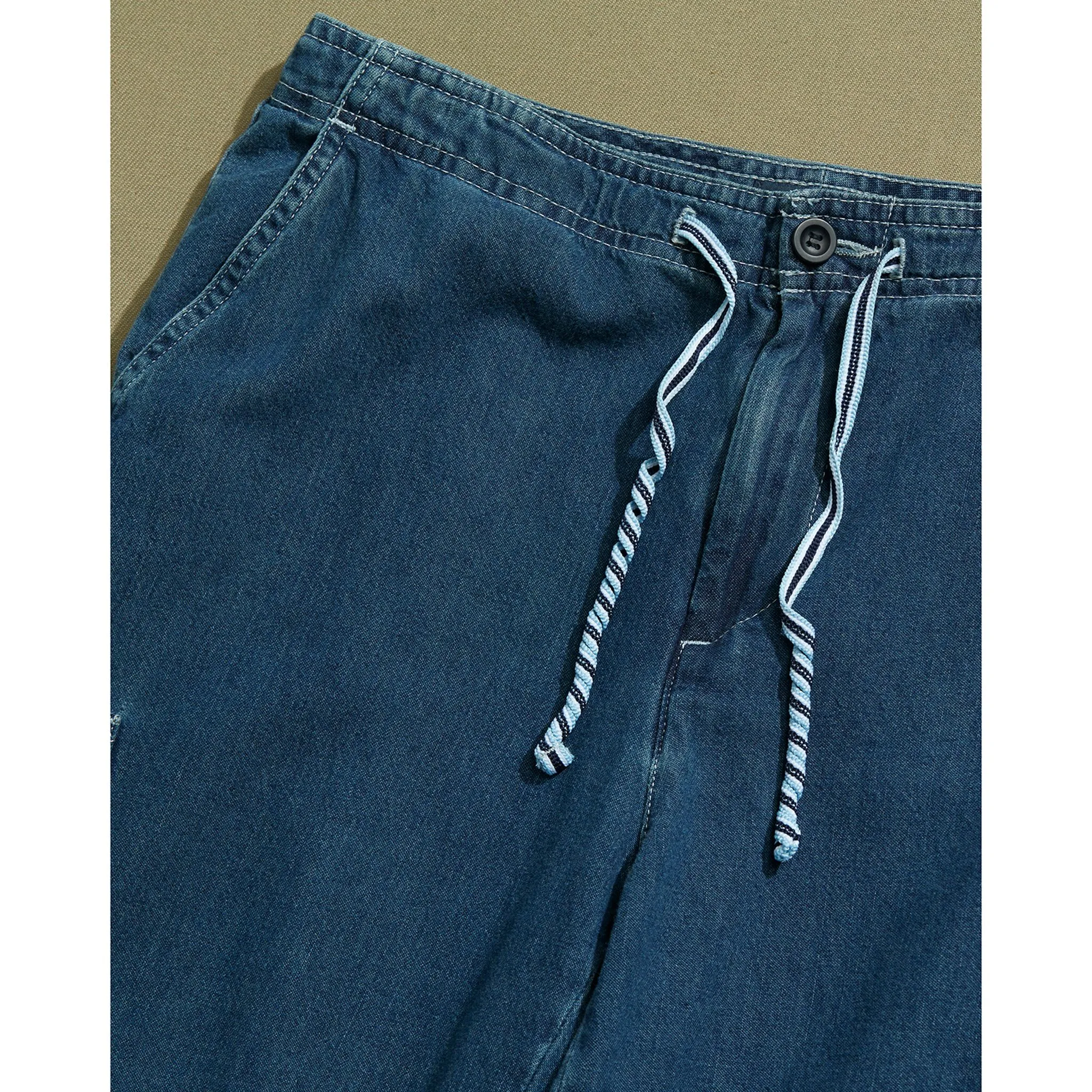Denim Cargo Pants with Draw String Waist - 28 x 22