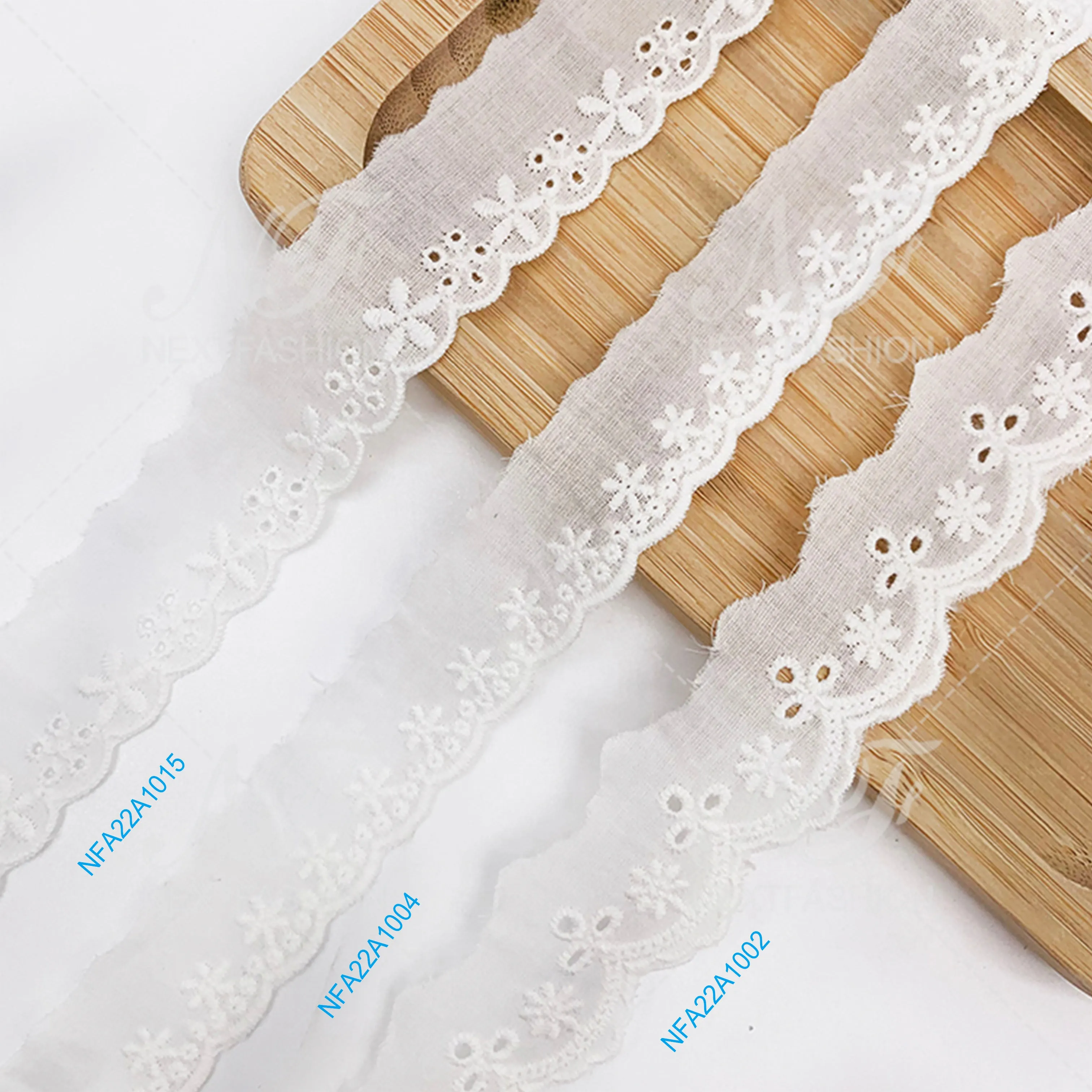 Embroidery lace with cotton fabric NFA22A1017-1021-1005