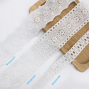 Embroidery lace with cotton fabric NFA22A1017-1021-1005