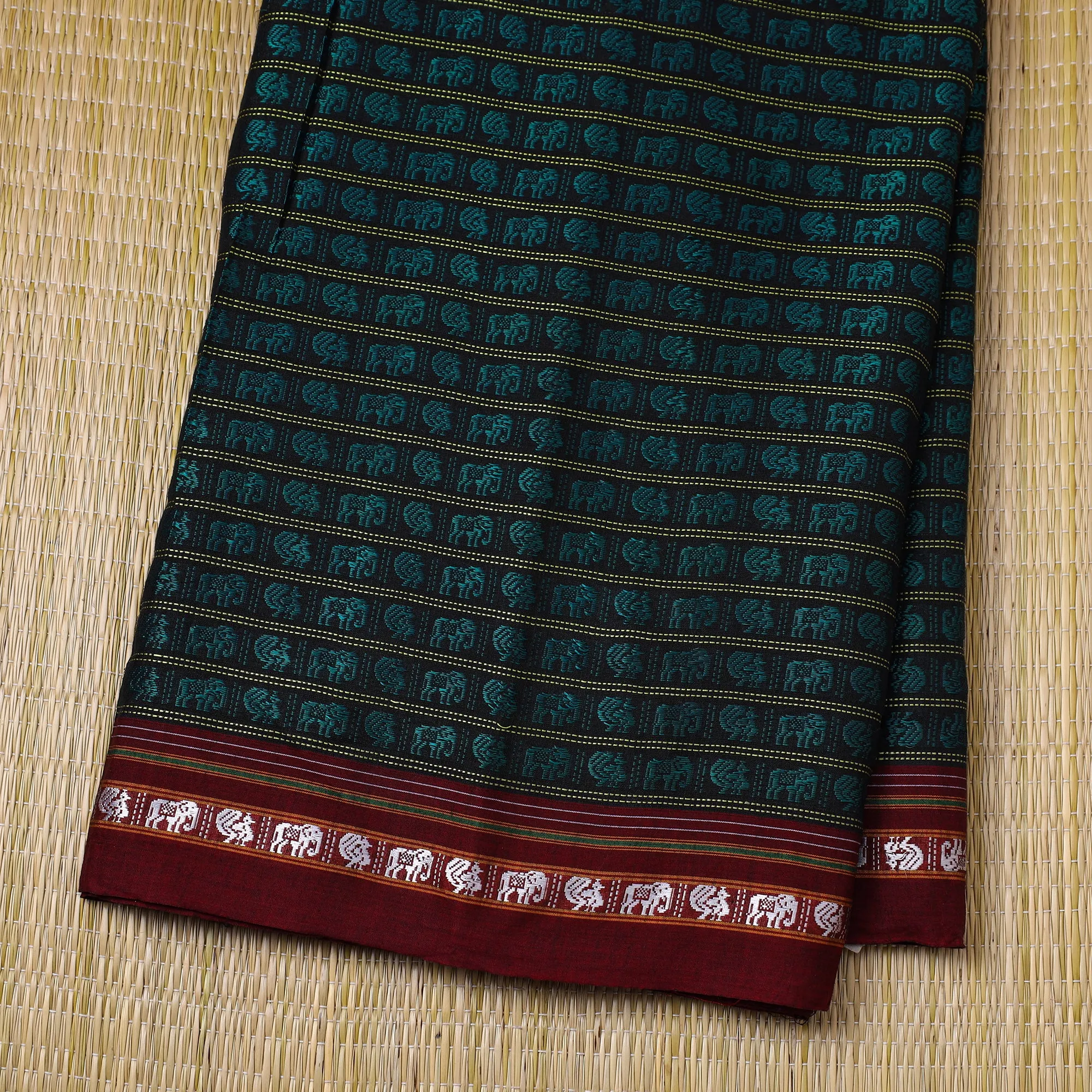 Green - Traditional Khun Weave Cotton Fabric 04