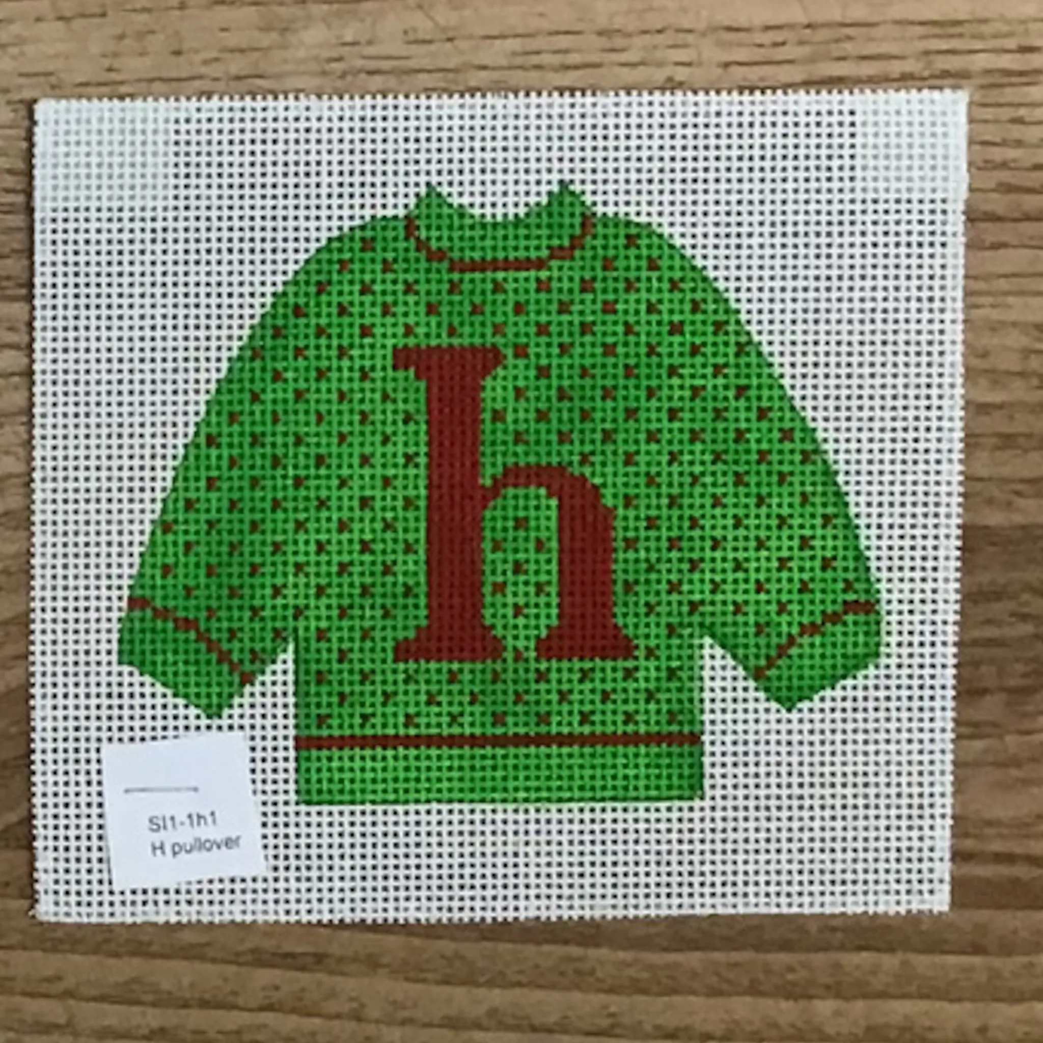 H Pullover Sweater Needlepoint Canvas