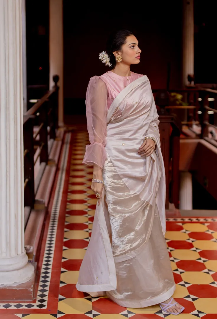 Handwoven Tissue Chanderi Silk Saree