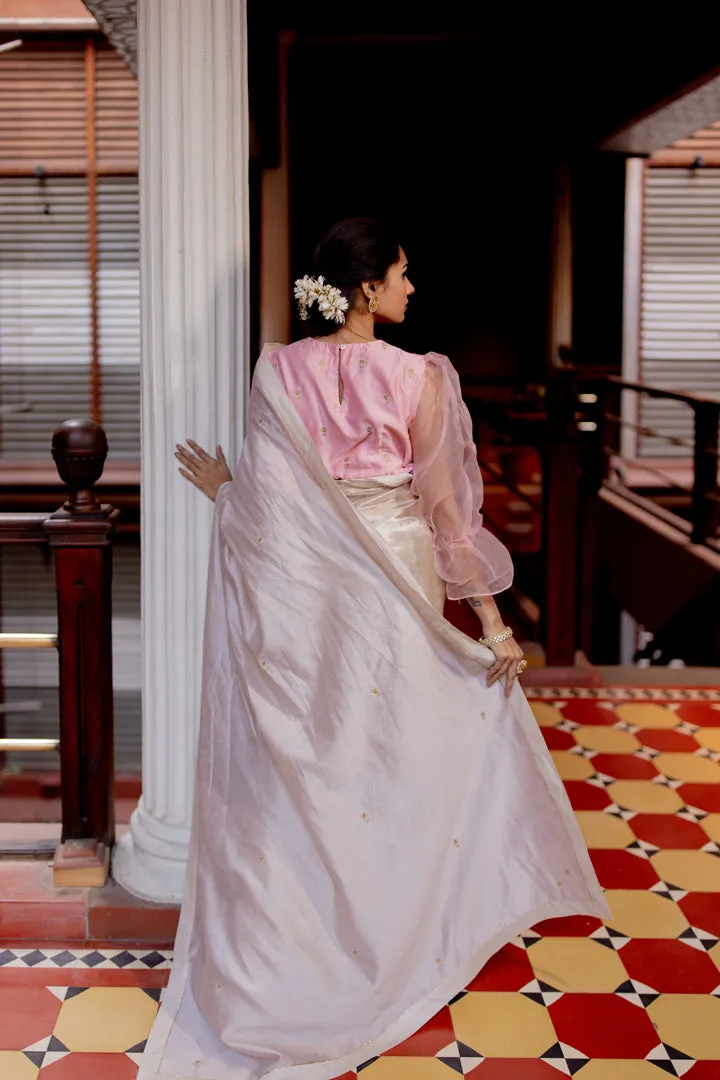 Handwoven Tissue Chanderi Silk Saree