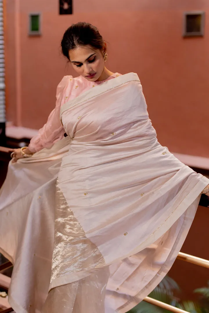 Handwoven Tissue Chanderi Silk Saree
