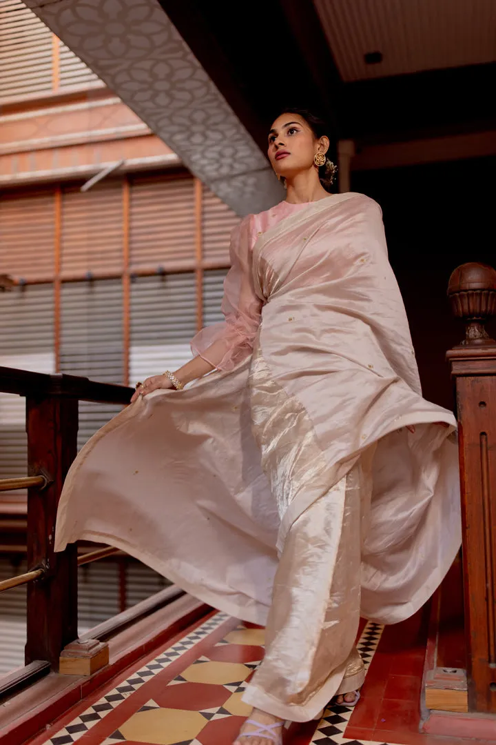 Handwoven Tissue Chanderi Silk Saree