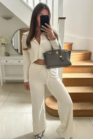 Kimmy cream button up ribbed co ord
