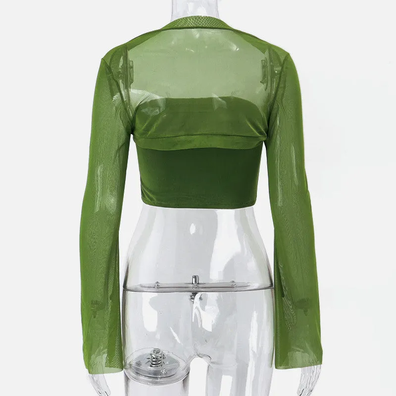 Long Sleeve Slim Two Piece Tube Top Set