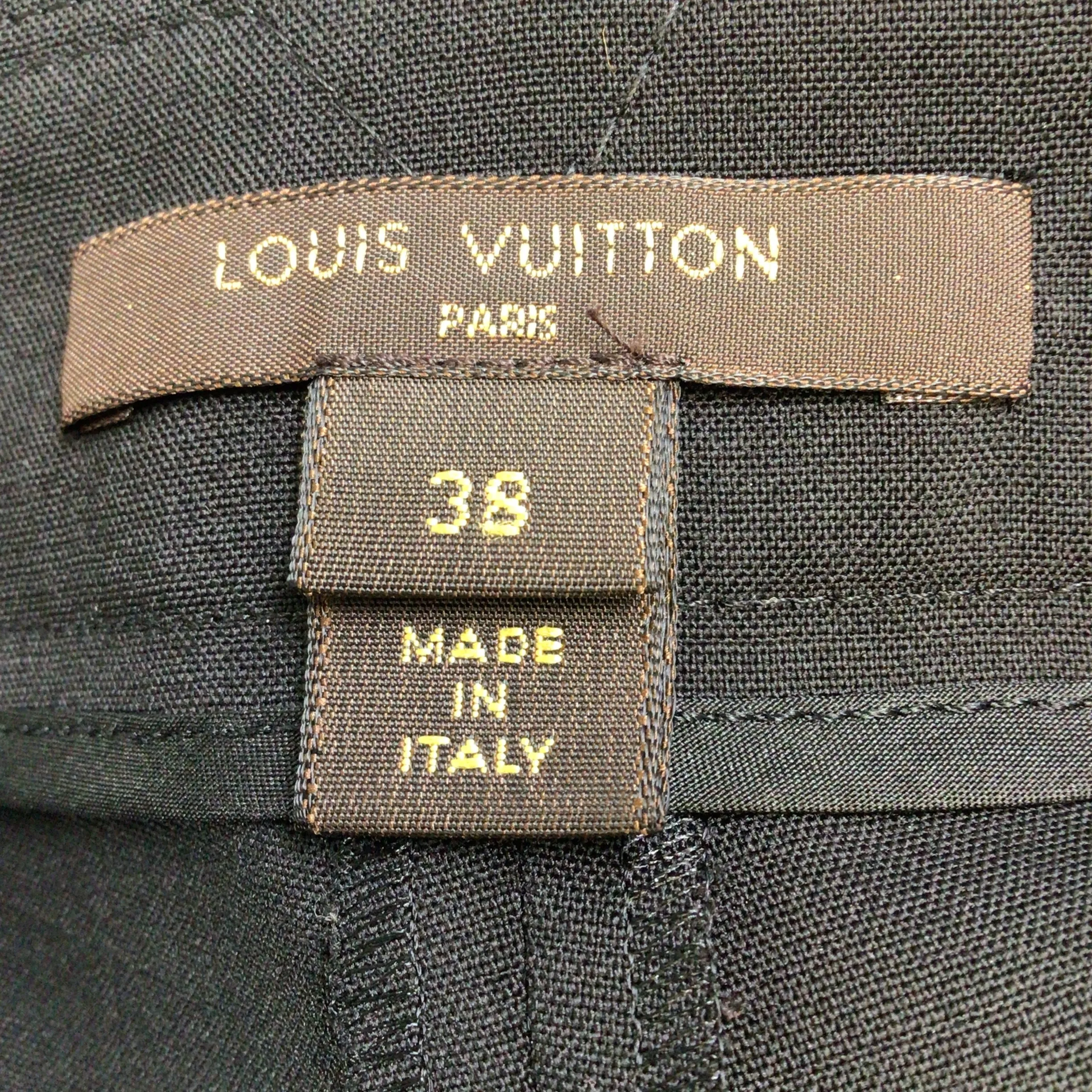 Louis Vuitton Black Ankle Zip Wool Pants