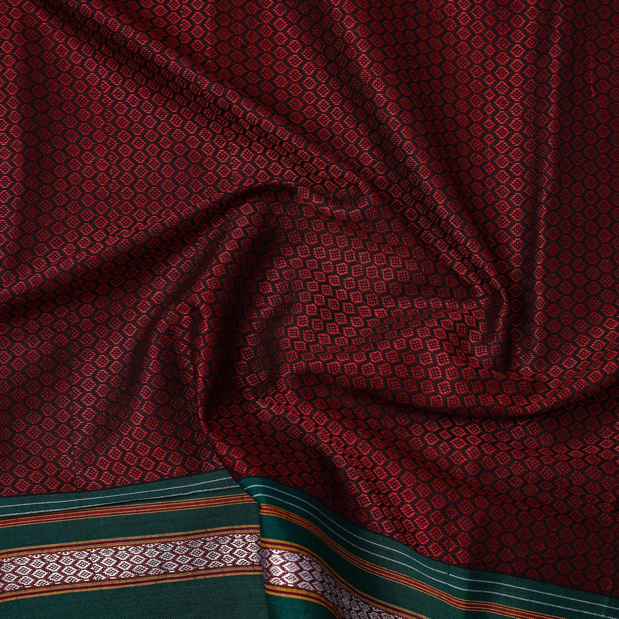 Maroon - Traditional Khun Weave Cotton Fabric 53