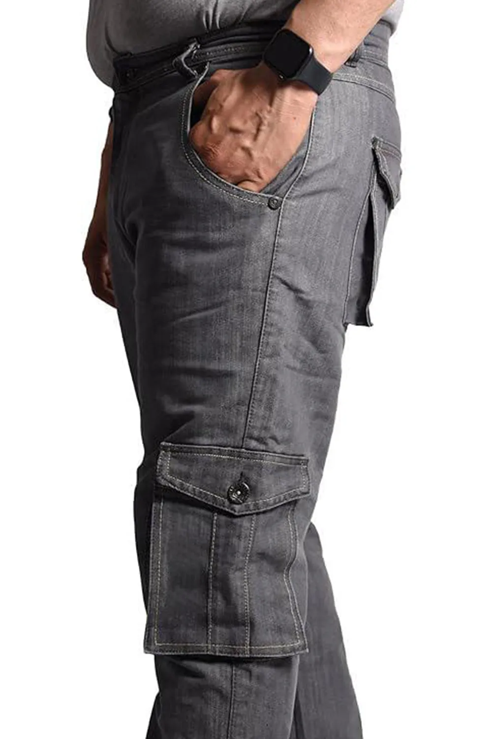 Mens Cargo Combat Denim Jeans - TF260