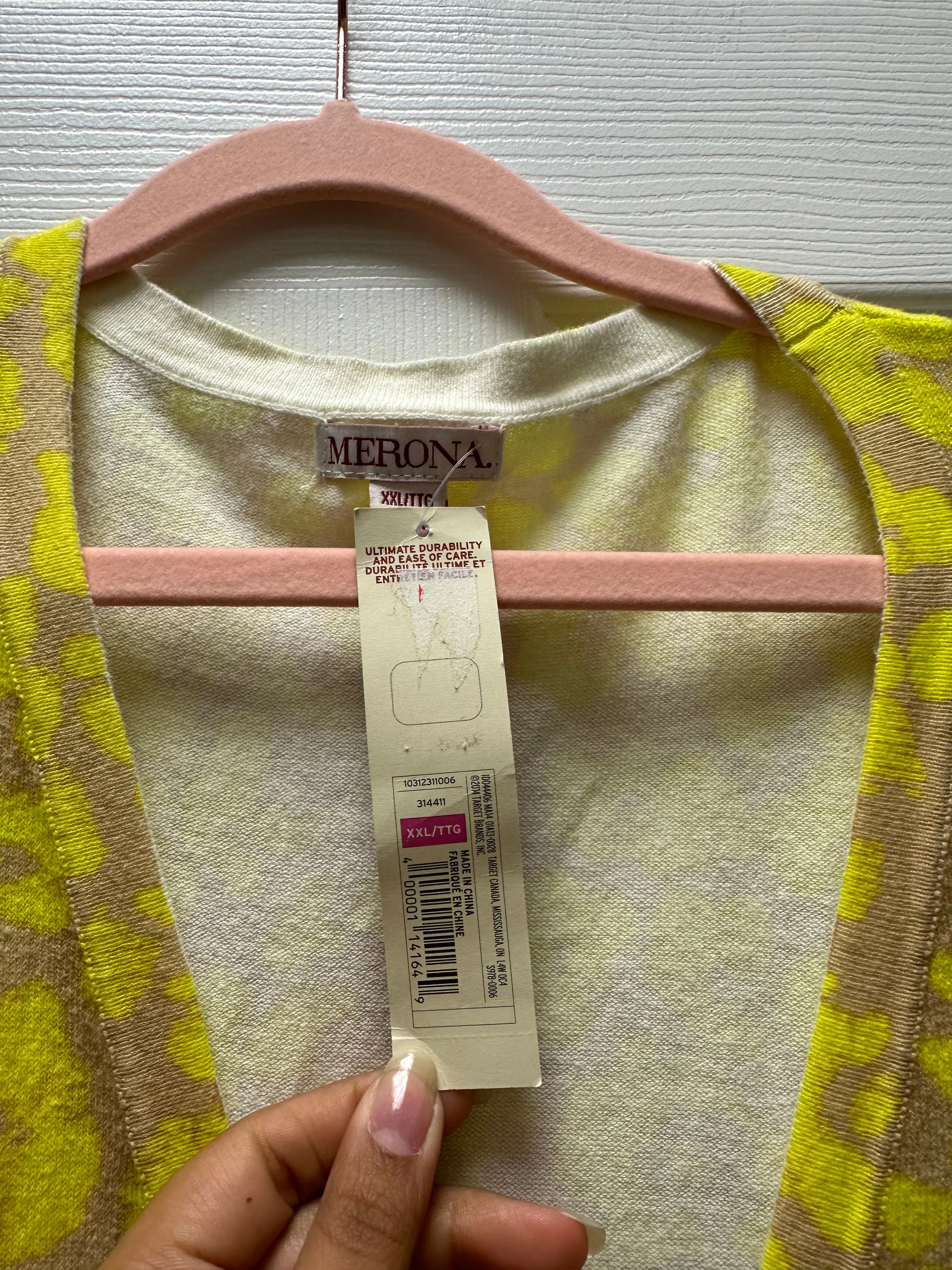 Merona Yellow Sweater Sz XXL New
