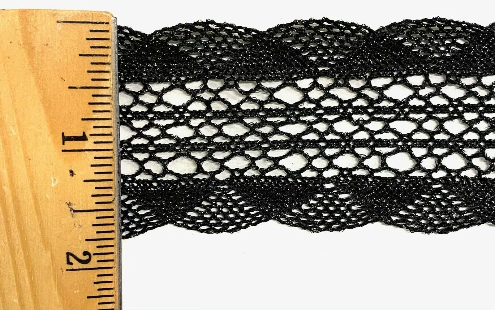 Metallic Cluny Lace - BLACK - 10 Yards!