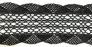 Metallic Cluny Lace - BLACK - 10 Yards!