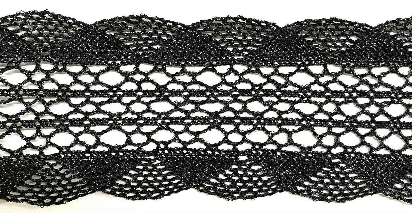 Metallic Cluny Lace - BLACK - 10 Yards!