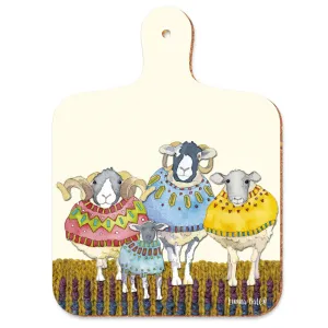 Mini Chopping Board - Sheep in sweaters