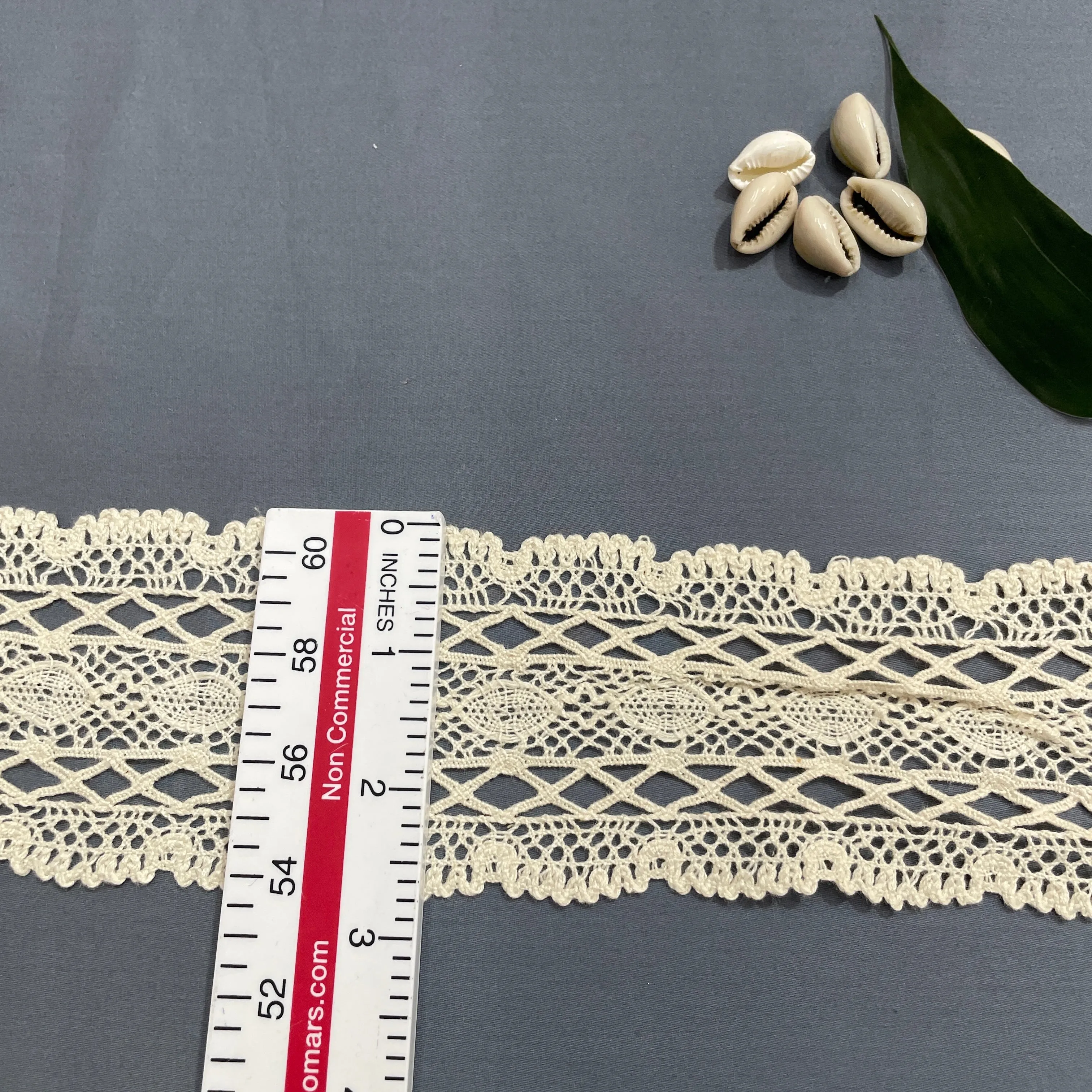 Off Cream Geomatric Dyeable Cotton Lace