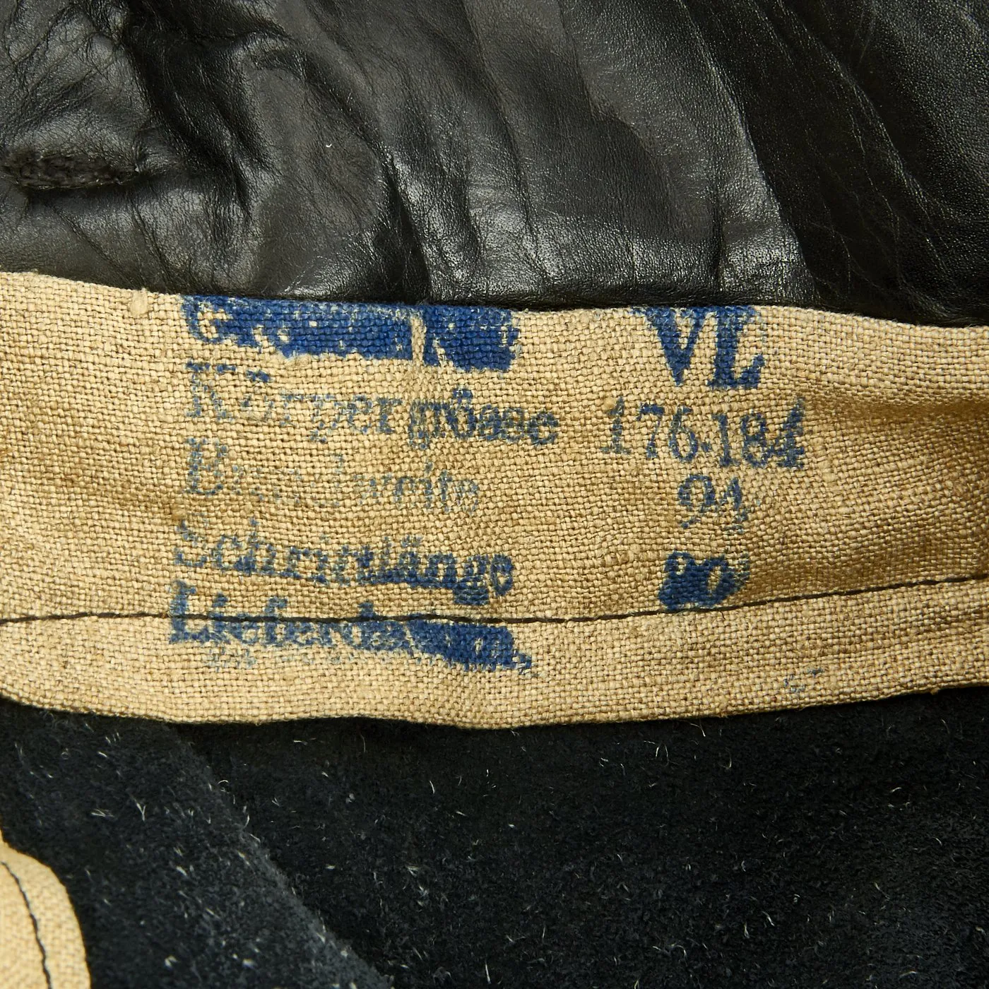Original German WWII Kreigsmarine U-Boat Black Leather Wrap Jacket and Trouser Set