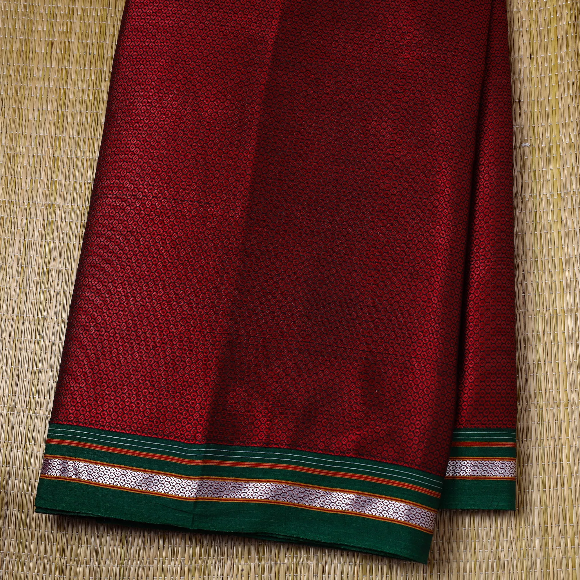 Red - Traditional Khun Weave Cotton Fabric 22