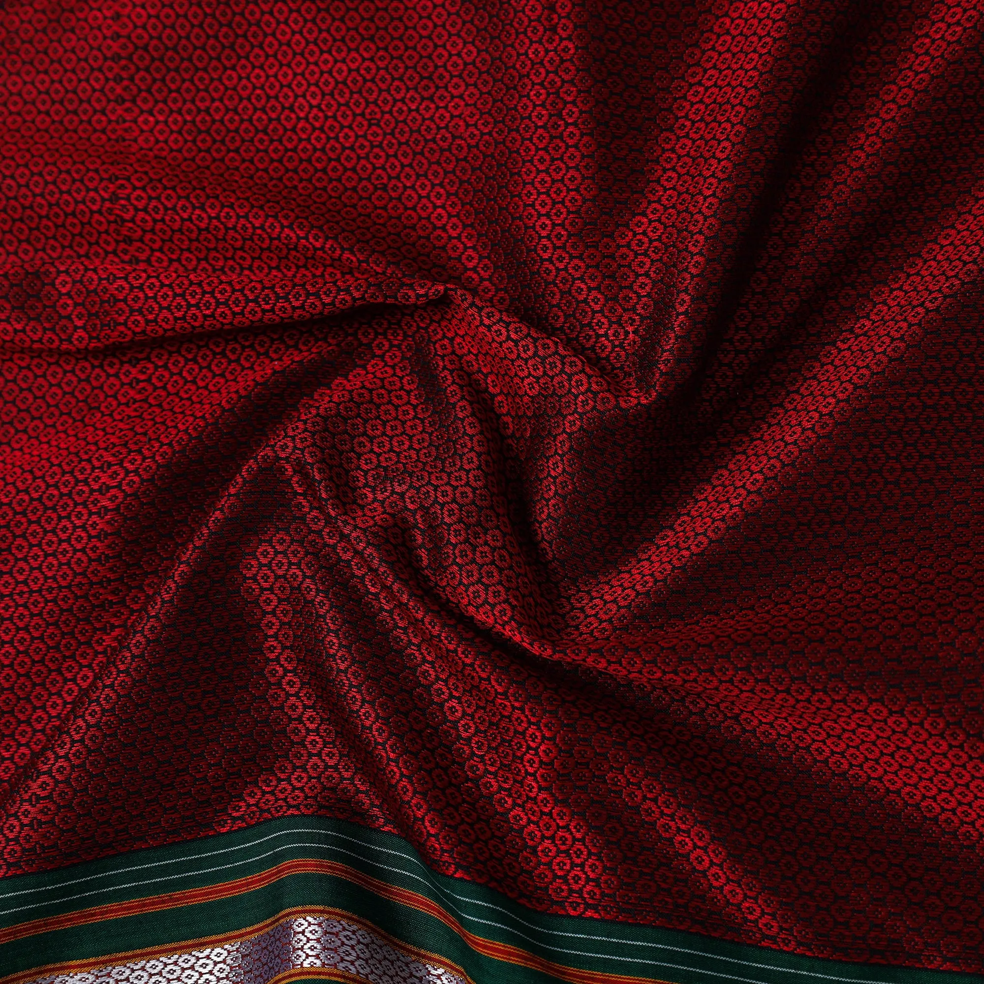 Red - Traditional Khun Weave Cotton Fabric 22