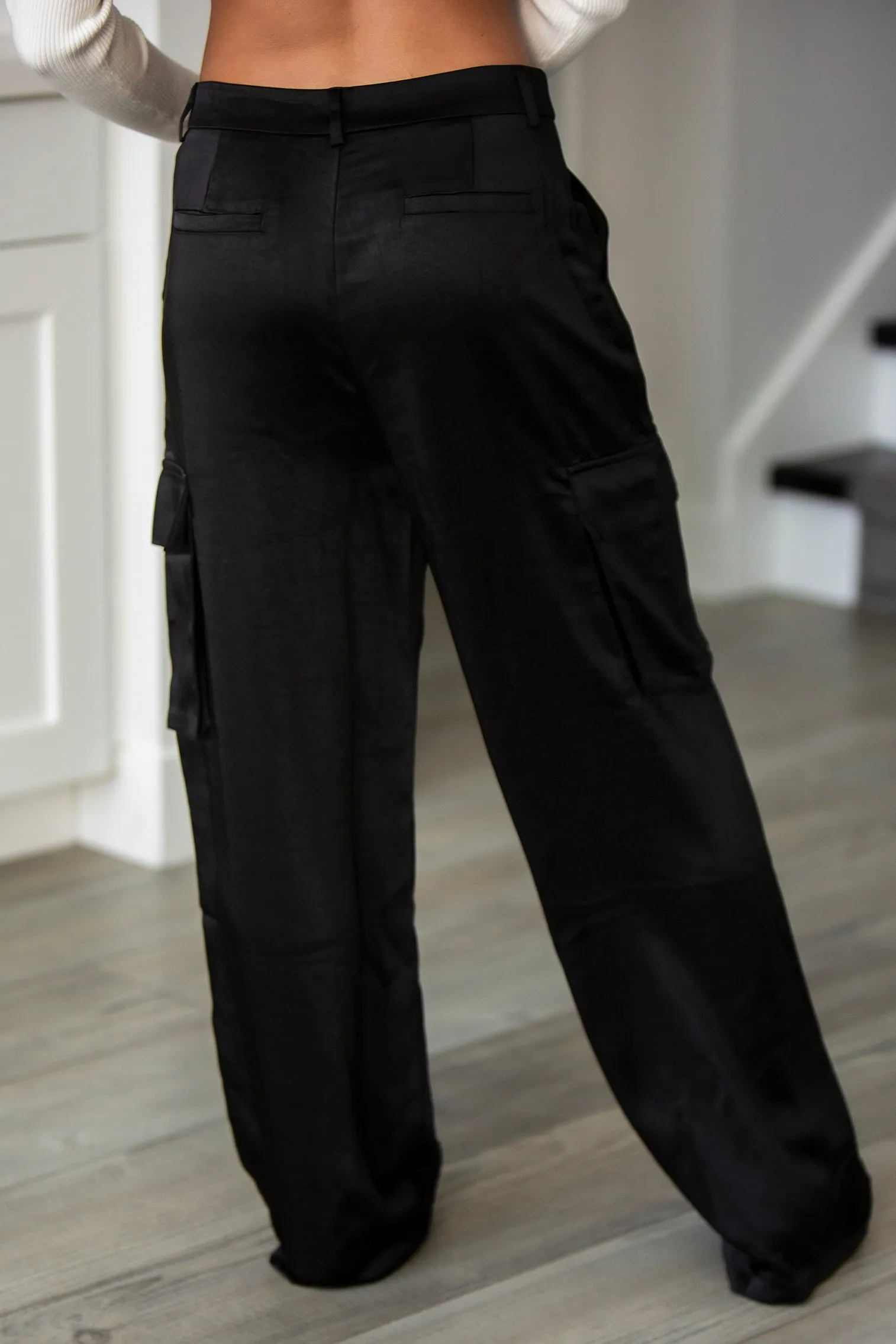 Satin Cargo Pants