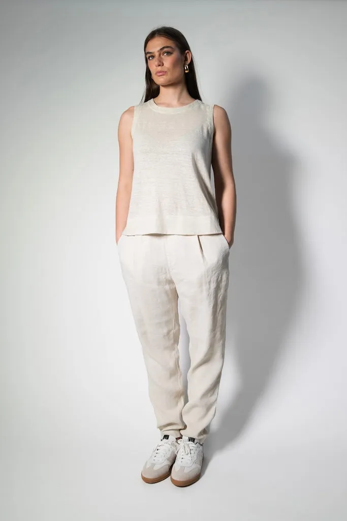 Transit Par Such Elasticated Slim Pant Ivory