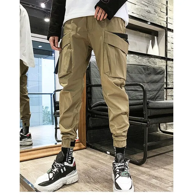 UNPUDUPE Brand Spring Pants Men Casual Multi-Pocket Long Trousers Male Cotton Lattice Straight Type Work Pant Men's Large Size