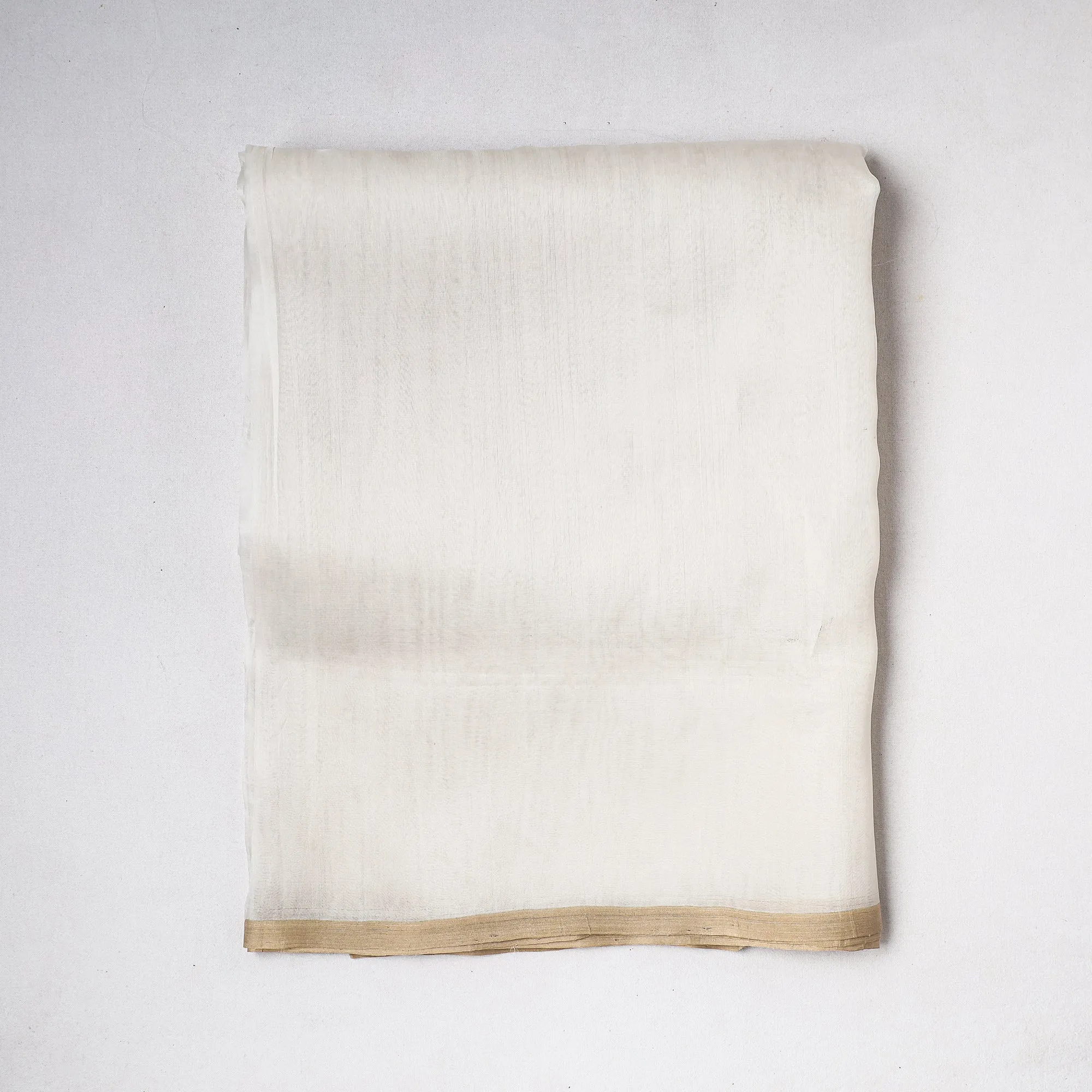White - Traditional Chanderi Silk Handloom Precut Fabric (2 meter)